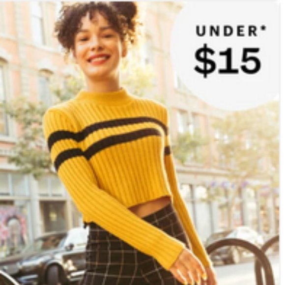 Super stretchy sexy cropped ribbed, striped sweater junior Large - Picture 2 of 12